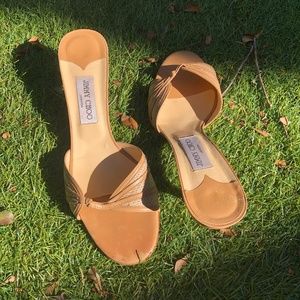 Jimmy Choo tan kitten heel